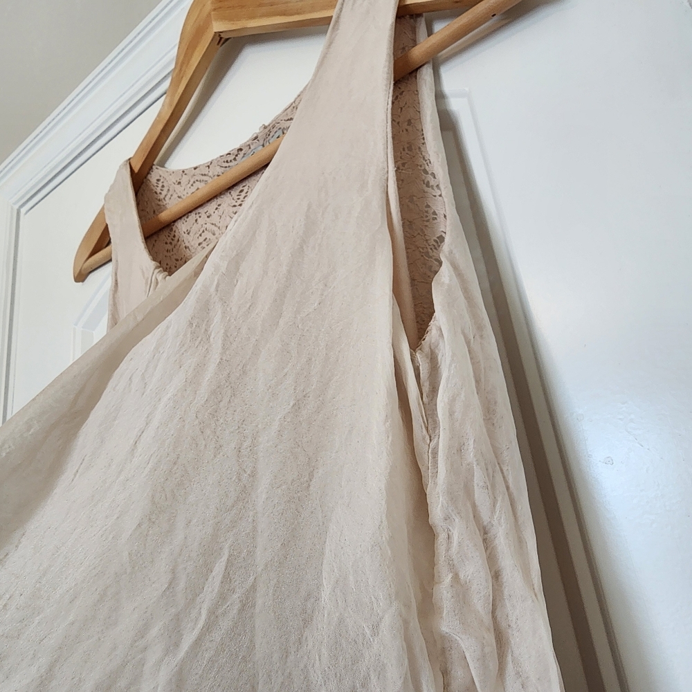 Elena Baldi Silk Lace Beige Tank Top Medium - Picture 3 of 12